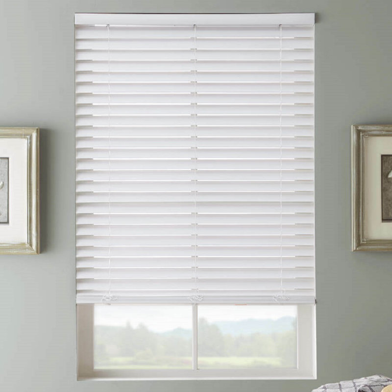 Premium Faux Wood Venetian Blinds - Waterproof PVC Window Blinds with Corded Light & Privacy Control for Kitchen, Bathroom & Bedroom