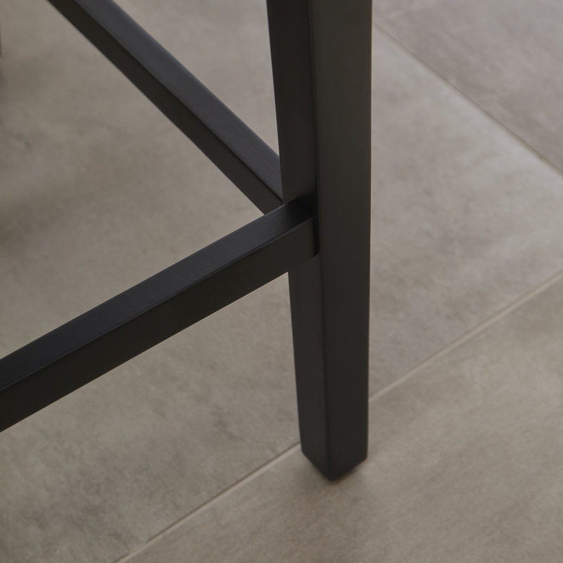Counter Stool with Solid Wood Frame, Beige