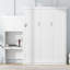 Grand lit escamotable avec tablettes - lit escamotable mural de style blanc à persiennes, rangement peu encombrant-406253342