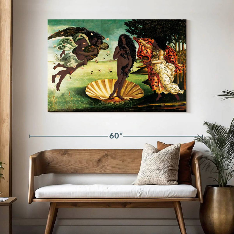 Hardie, naissance de Vénus, d'inspiration afro-américaine, H 32 po x l 48 po