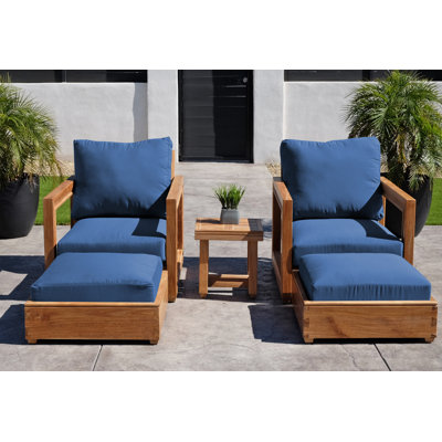 Crelake Teak 2 - Person Patio Conversation Set with Cushions