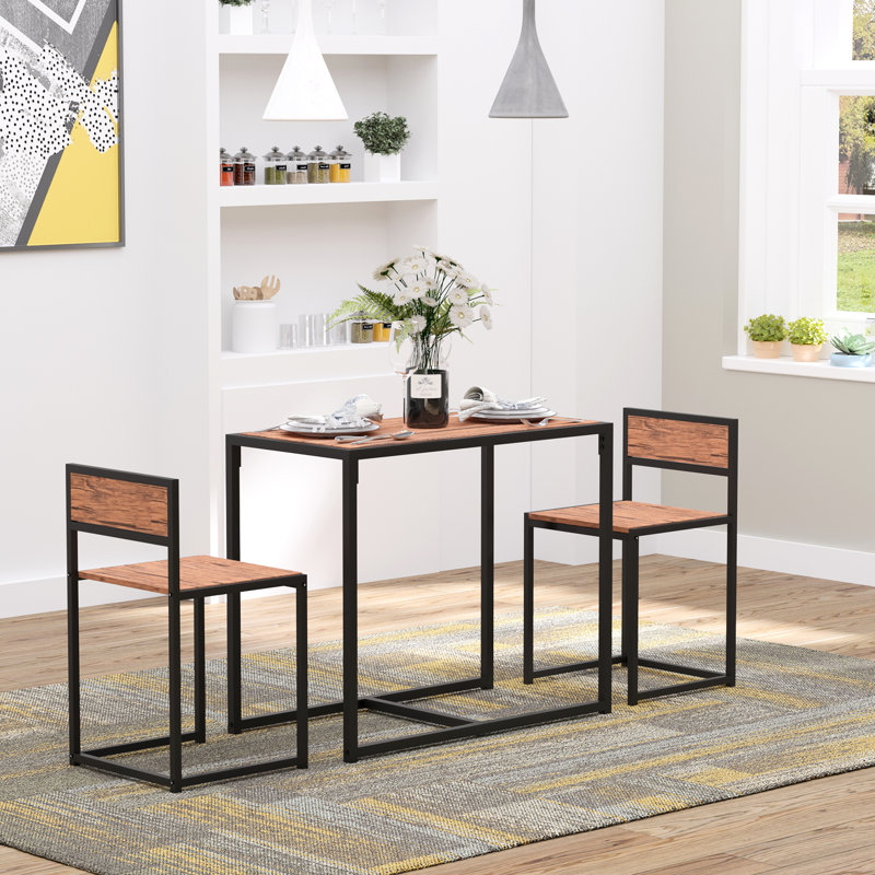 3 tables de salle à manger de style industriel pour 2 personnes - petit espace - chaises de table et pieds en acier 2 tables de cuisine confortables et durables avec pieds convenant aux espaces forts et faciles à gérer
