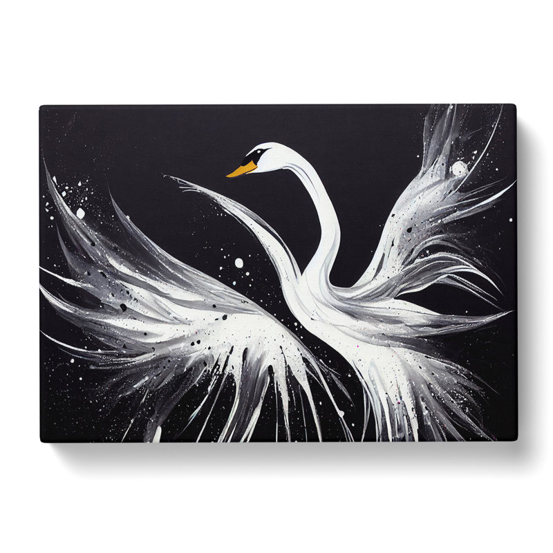 Splashed Swan Vol.2 Abstract - Wrapped Canvas, 40cm H x 60cm W x 3cm D