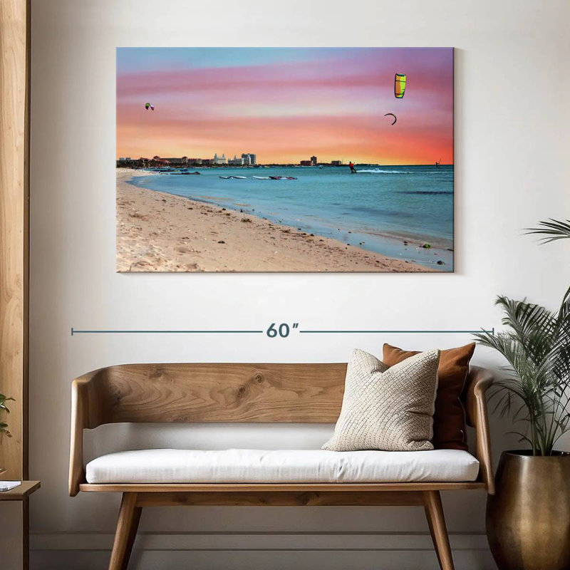 Sunset At Palm Gillard Aruba, 32" H x 48" W