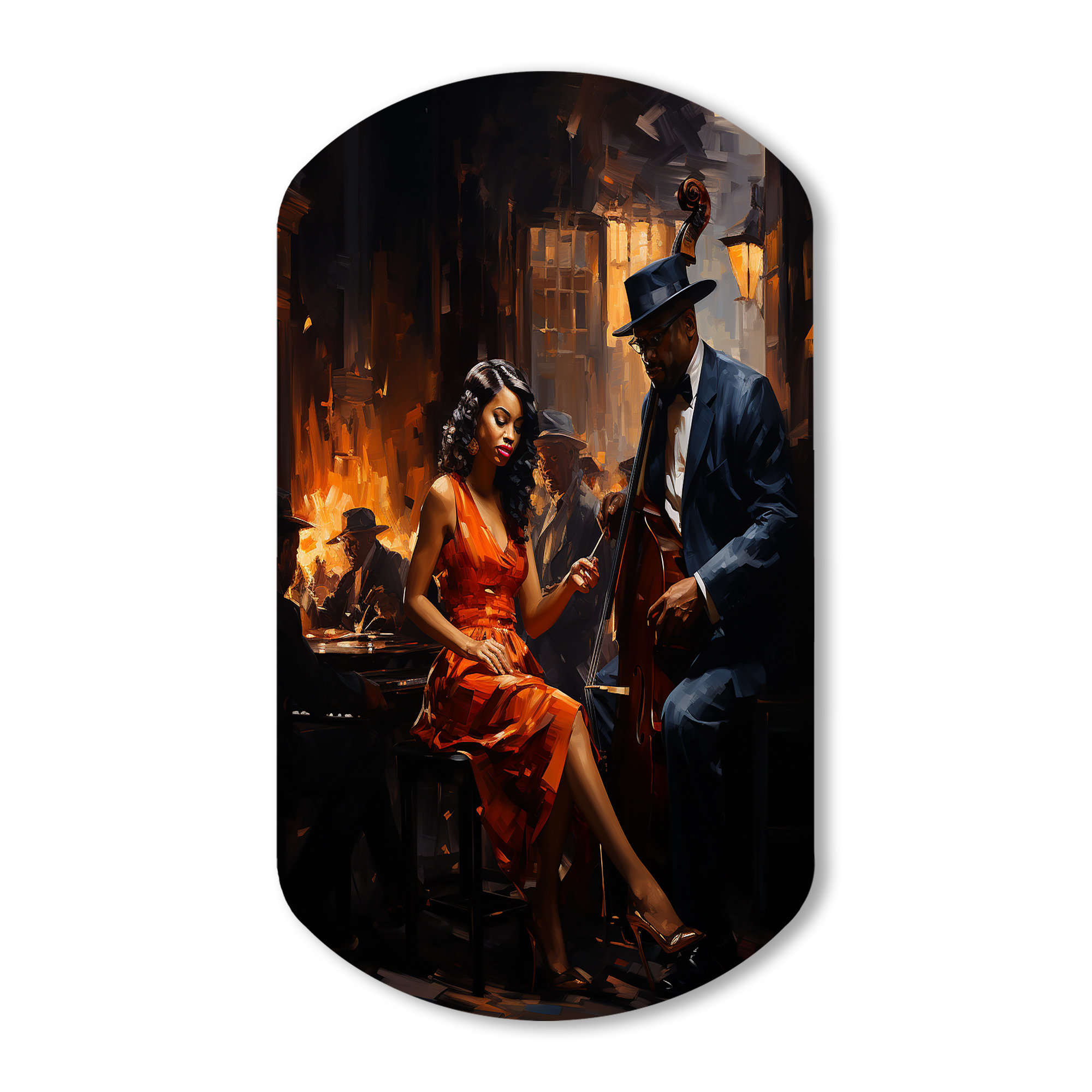 Lark Manor™ Music In Harlem's II - African American Art Cylinder Shape ...