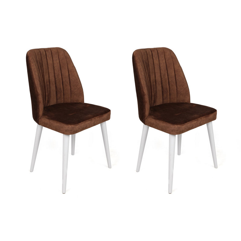 Ensemble de chaises (2 pièces), Brun, Blanc, 2