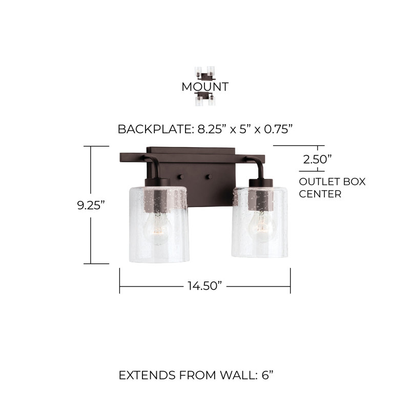 Greyson 2 - Light Dimmable Vanity Light, Bronze