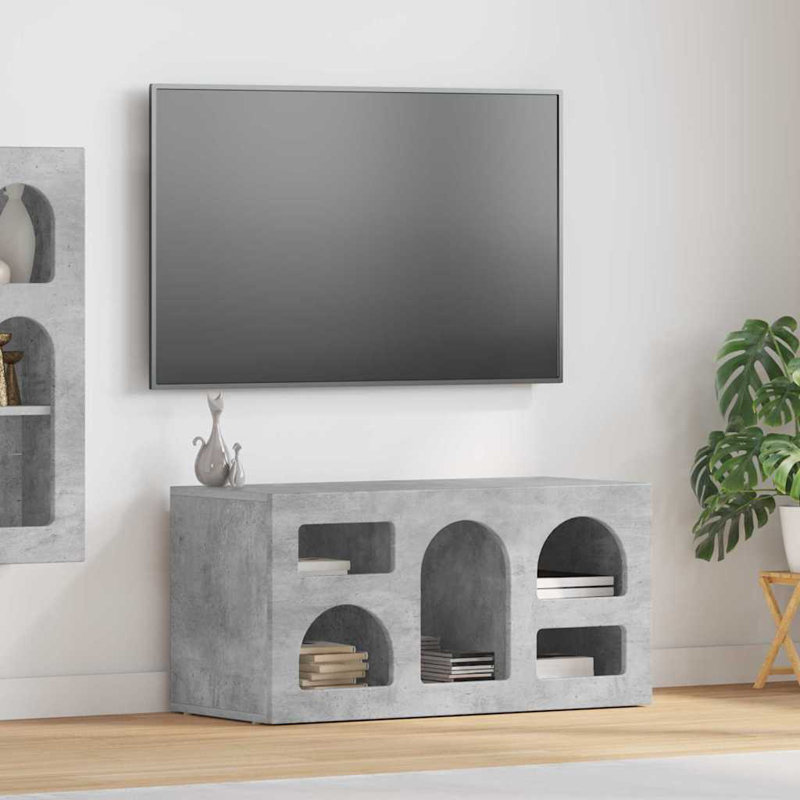Unfinished TV Stand, Concrete Grey, 40cm H x 80cm L x 35cm W