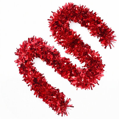 32.8 ft Christmas Tinsel Garland for Mantle Tree Decor Shiny Metallic Tinsel Garland Decorations for Parade Floats, Christmas Tree, New Year, Staircase, Railing, Indoor & Outdoor