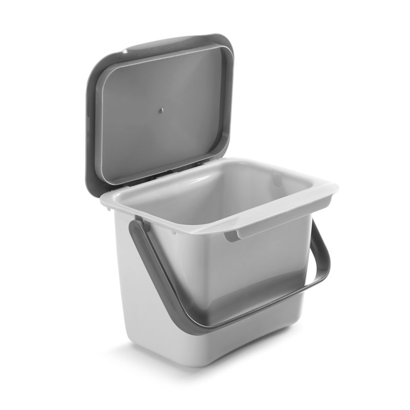 Bintex Kitchen Waste Bin for Hanging or Standing, Grey