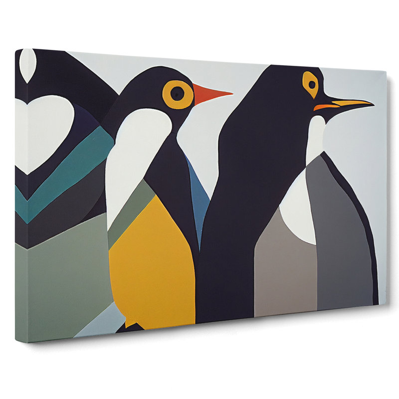 Penguins Abstract - Wrapped Canvas, 35cm H x 50cm W x 3cm D