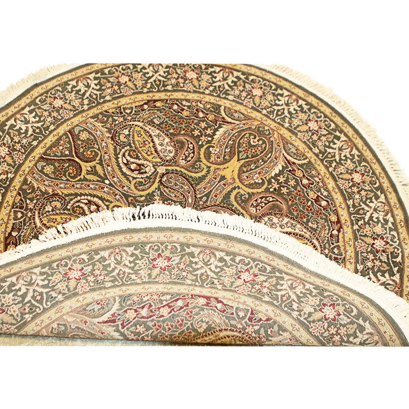 High-Quality Hand-Knotted Dark Green Area Rug