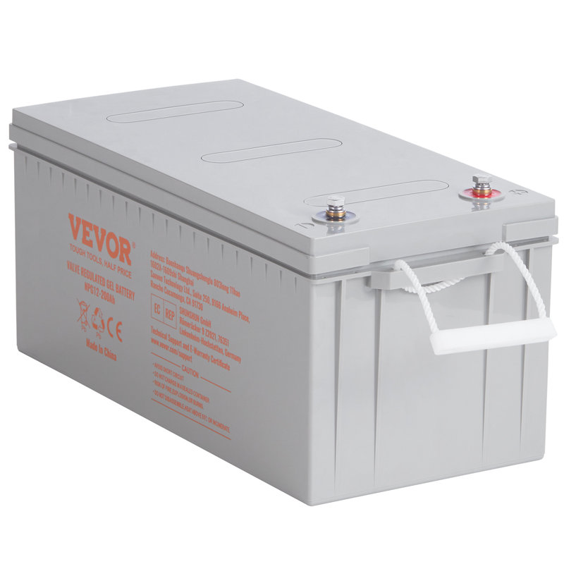 Batterie à cycle profond, 12 V 200 AH, batterie AGM marine rechargeable, courant d'auto-décharge élevé 1400 A, pour les applications solaires marines hors-réseau de secours