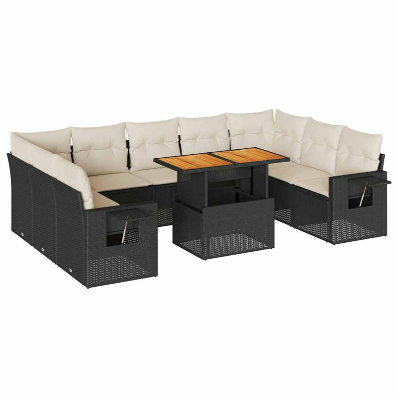 Grand canapé modulaire en rotin PE Vidaxl