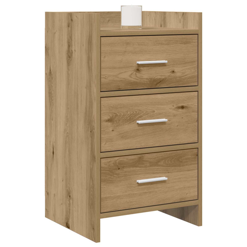 40cm W Composite Bedside Table, Artisan Oak