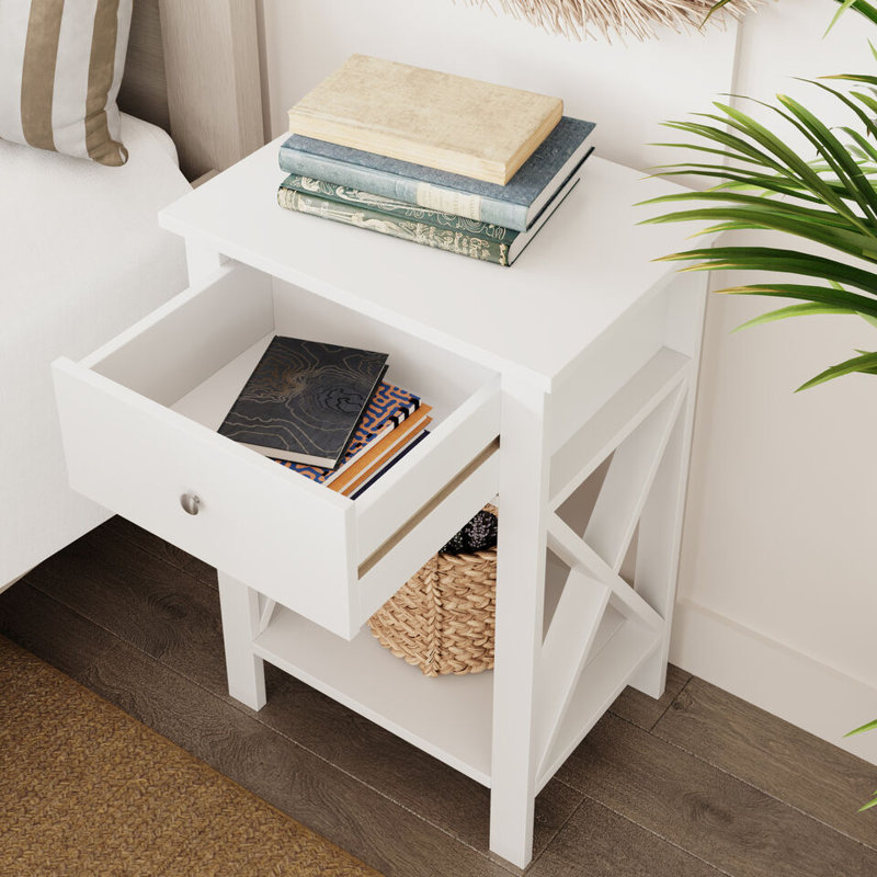 Steigerwald Solid Wood Side Table Set, White