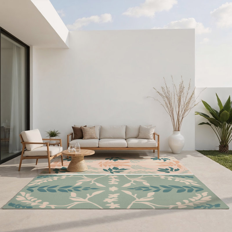 Tapis intérieur et extérieur Meadowland Mist, Rectangle 1 pi 6 po x 2 pi 6 po