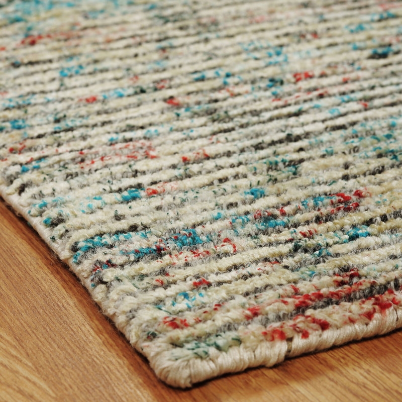 Nysret Hand Knotted Area Rug, Rectangle 3' x 5'
