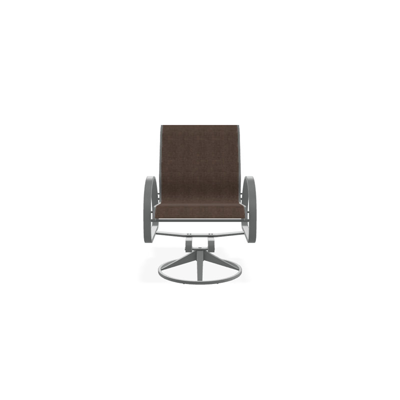 Aruba 1 Outdoor Dining Armchair, Textured Graphite, Mocha Sunbrella®