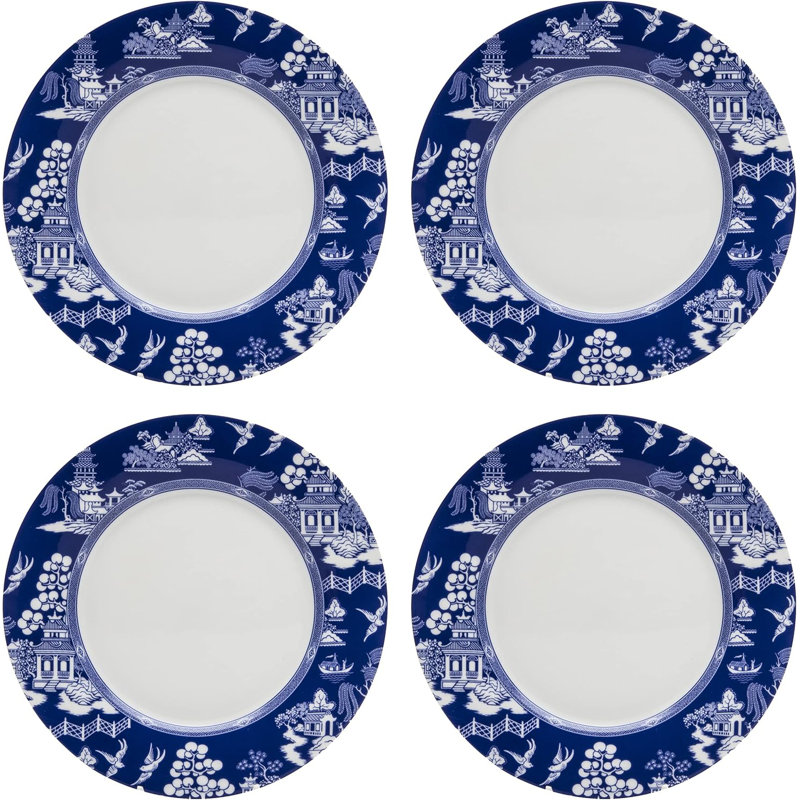 Ensemble de 4 assiettes à dessert / à salade de 7,5 po Blue Willow