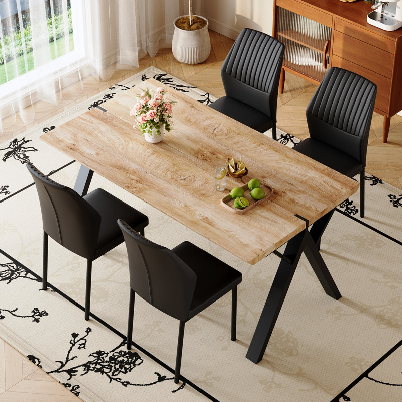 Ensemble de table de salle à manger Farmhouse pour 4 à 6 personnes, ensemble de table de cuisine en bois de style rustique