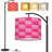  Arc Floor Lamp Pink checkered board repeatable hot pink Tall Modern Standing Lamp LED Adjustable Linen Lampshade 3 Color Temperatures