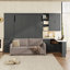 Grand lit escamotable avec canapé intégré, bureau en L et rangement-933542053
