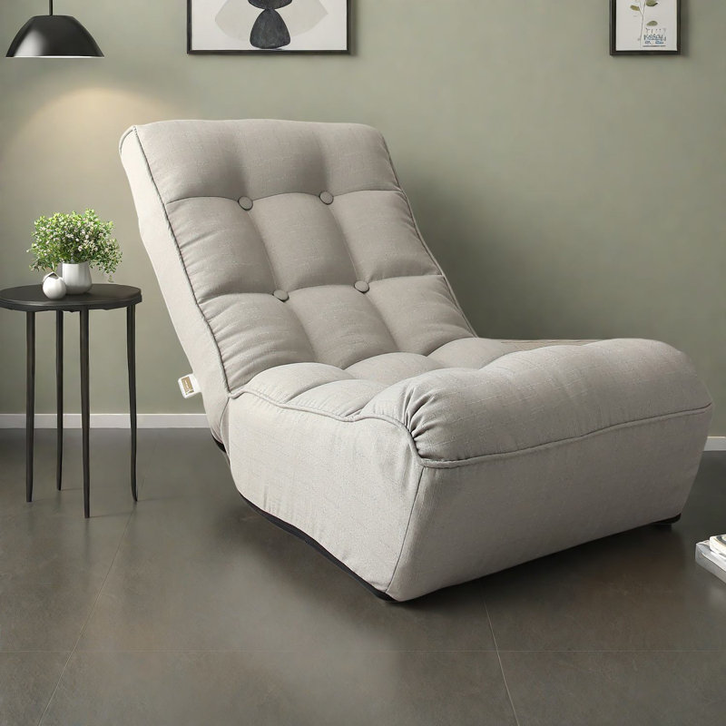 Canapé réglable en métal gris, fauteuil inclinable compact moderne