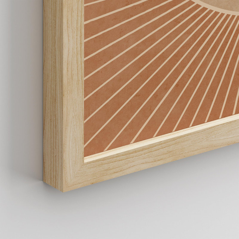 «Earthy Gaze Minimalist Eye Illustration Warm Earth Tones» sur papier, Naturel, H 12 po x l 16 po