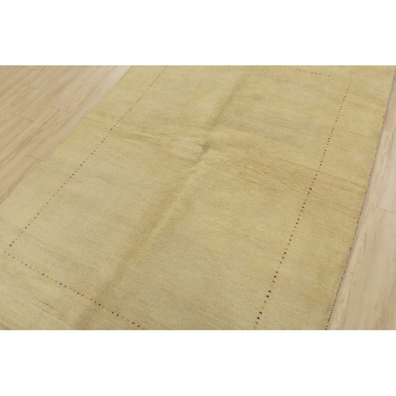 Tapis beige nouvel âge en laine 5 pi 5 po x 7 pi 8 po Montaque