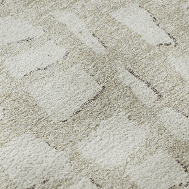 Premium Machine Washable Prisco Beige Rug, Rectangle 9' x 12'