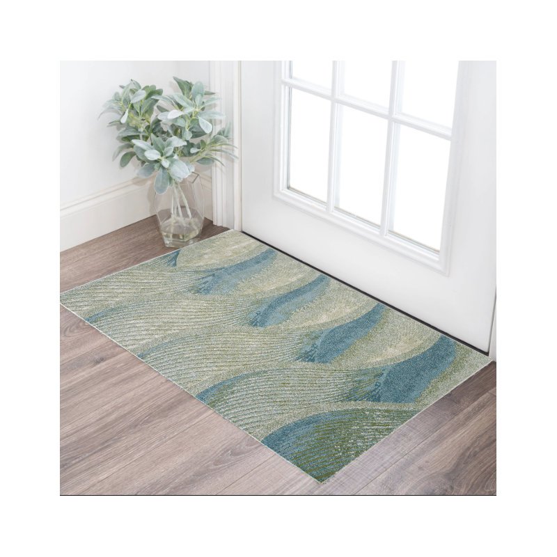 Tapis bleu et vert Bannack, Rectangle 3 pi x 5 pi