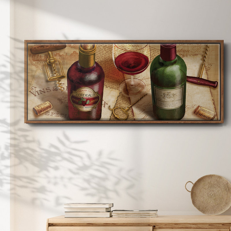 Wine Pairing- Framed Canvas, 8" H x 20" W