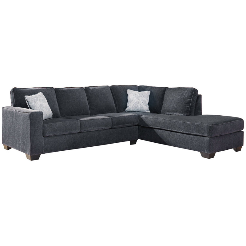 Canapé modulaire 2 pièces Alfretta, Polyester noir