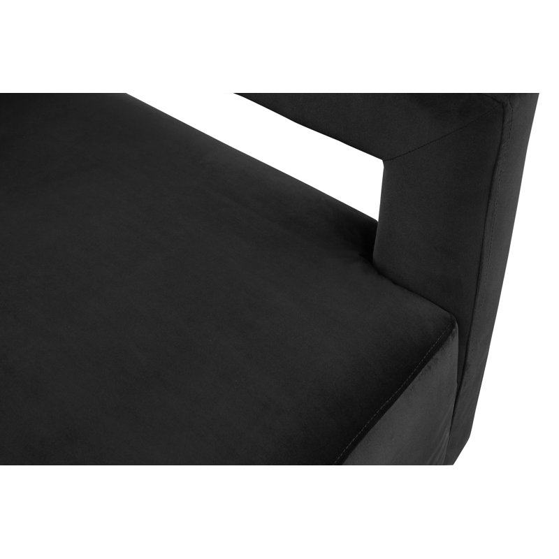 Fauteuil demi-tonneau en velours Jocoby, Velours noir