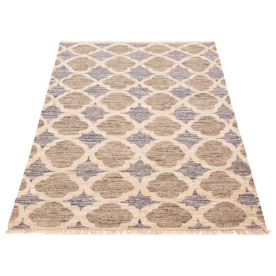 Tapis ivoire unique en laine nouvel âge 5 pi 1 po x 8 pi 1 po One-of-a-Kind