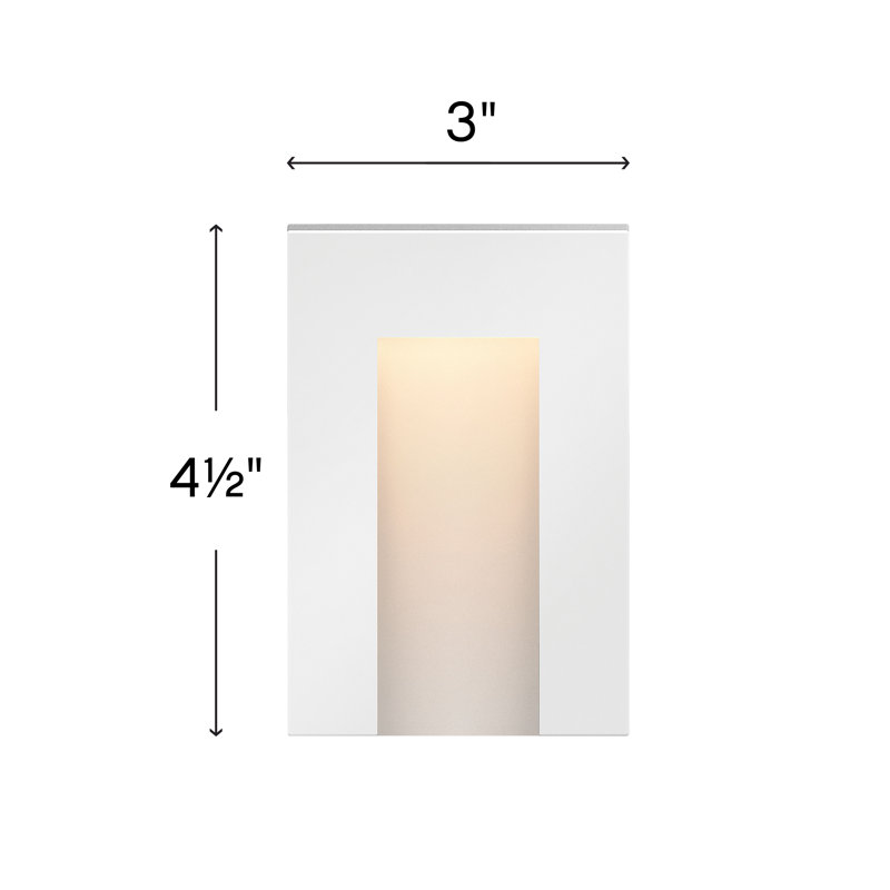 Taper Vertical Low Voltage Hardwire LED Deck Light, Satin White, 8" H x 3" W x 1.5" D