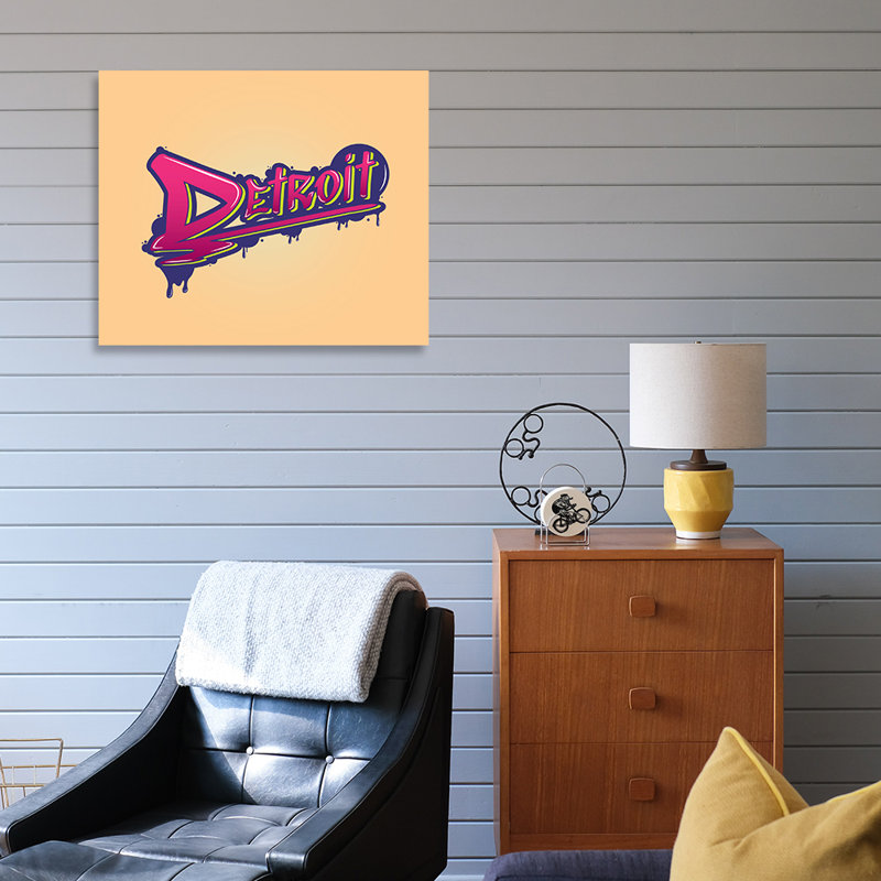 «Detroit Graffiti Text Art», impression sur toile tendue, H 20 po x l 24 po