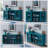 Teal Blue 60" Sideboard Buffet Table with Adjustable Shelves and Solid Wood Legs