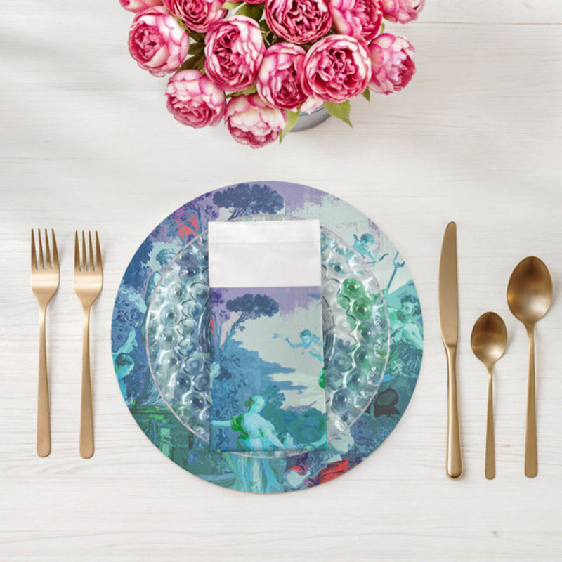 Cyprus Picnic Cotton Sateen Dinner Napkins, Cyan