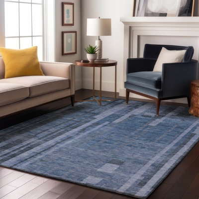 Premium Machine Washable Emerson AMF1063 Striped Rug