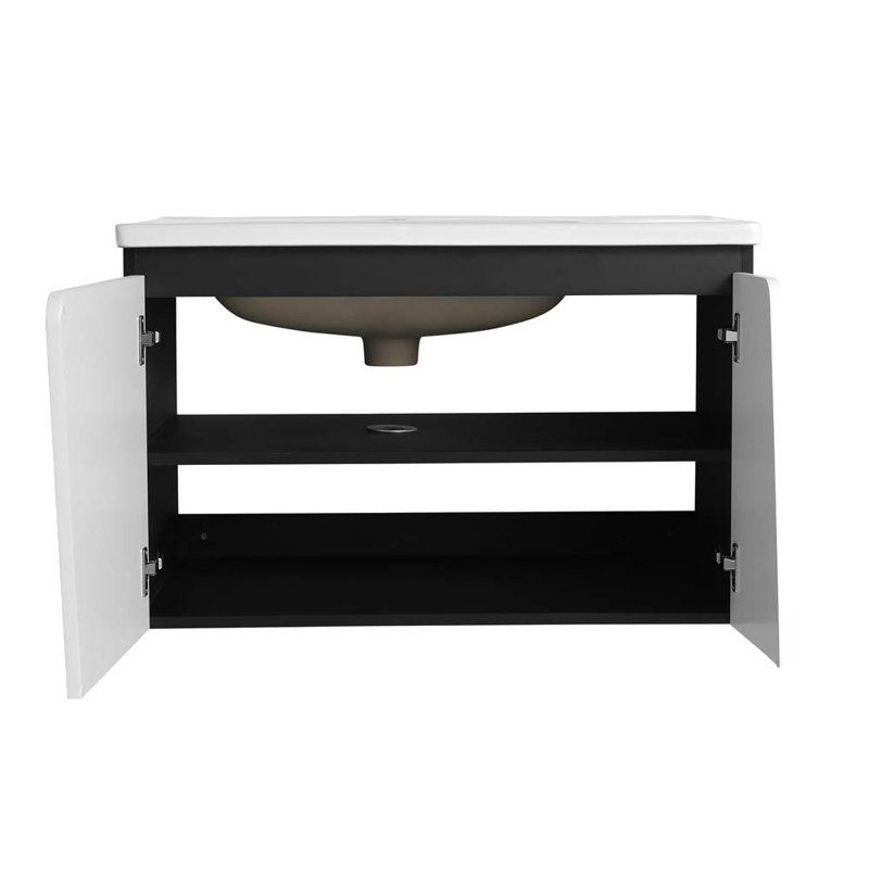Meuble-lavabo simple 31,7 po avec plateau en céramique Raquele