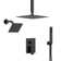 DualJetSpa Triple-Function 10" & 6" Ceiling Mount Complete Shower Faucet with Pressure Balancing Rough-In Valve