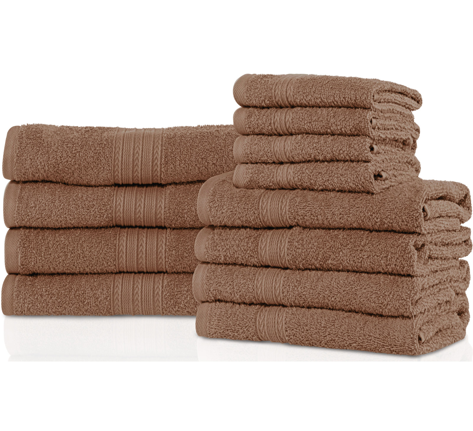 12-Piece Cotton Towel Set, Coffee