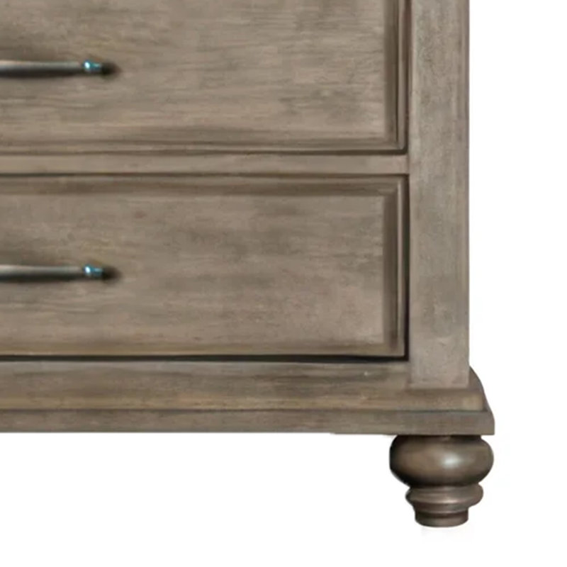 Commode haute pour chambre Zea, 7 tiroirs, chêne vieilli brun Zea