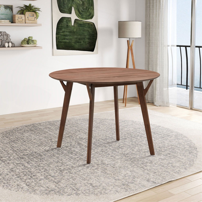 Table de 42,25 pouces, table de salle à manger en bois pour 4 personnes, table de cuisine ronde moderne pour salon, appartement, restaurant