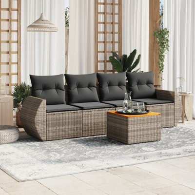  Ensemble de canapé de jardin gris