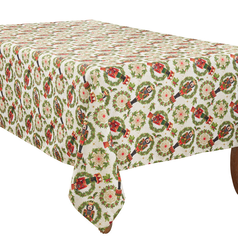 Rectangular_Holiday Tablecloth With Nutcracker Design, 138" L x 65" W