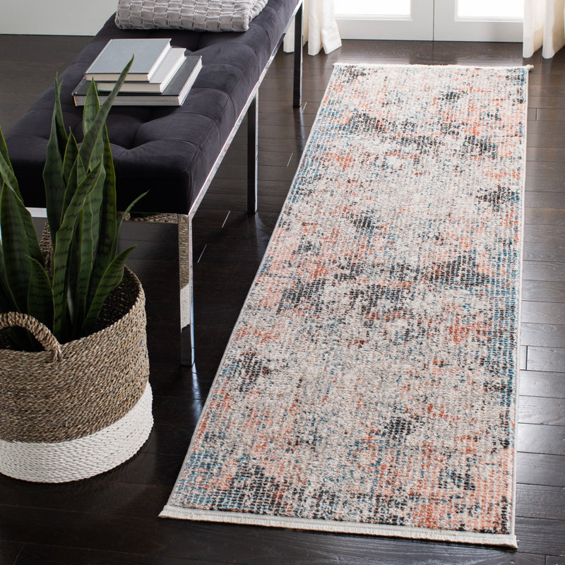Tapis ivoire / gris Mesa, Tapis de couloir 2 pi 2 po x 8 pi