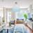 Led Dimmable Blue Glass Crystal Chandelier